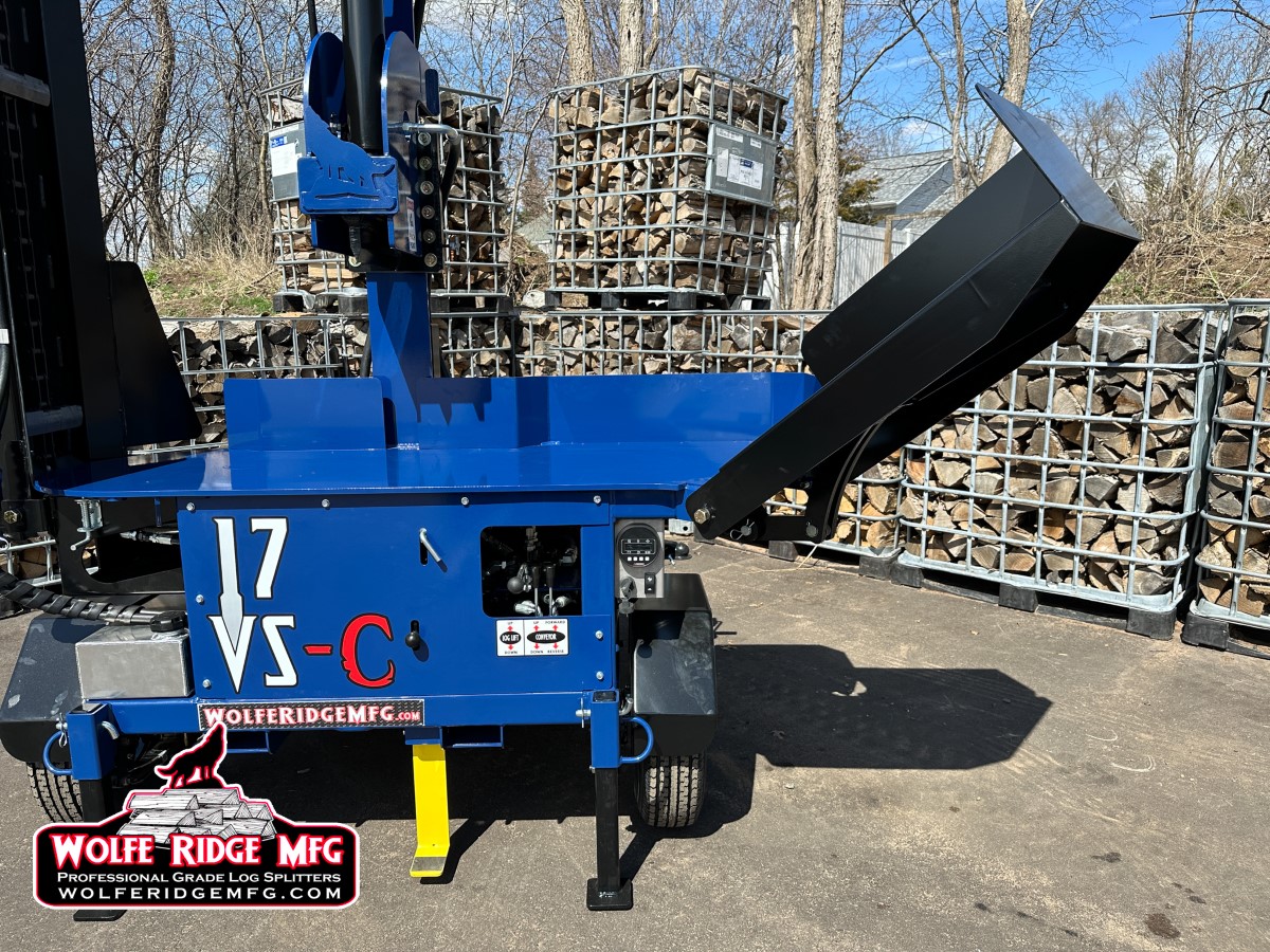 17VS-C - Vertical Log Splitter with Conveyor - Wolfe Ridge